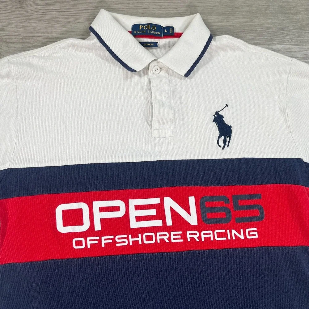Polo Ralph Lauren Polo Shirt Mens Large Open 65 Offshore Racing USA Big Pony P15